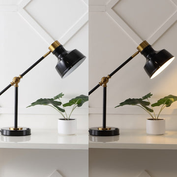 Allegra 18.5" Classic Farmhouse Adjustable Cantilever LED Task Lamp with USB Charging Port - JONATHAN Y